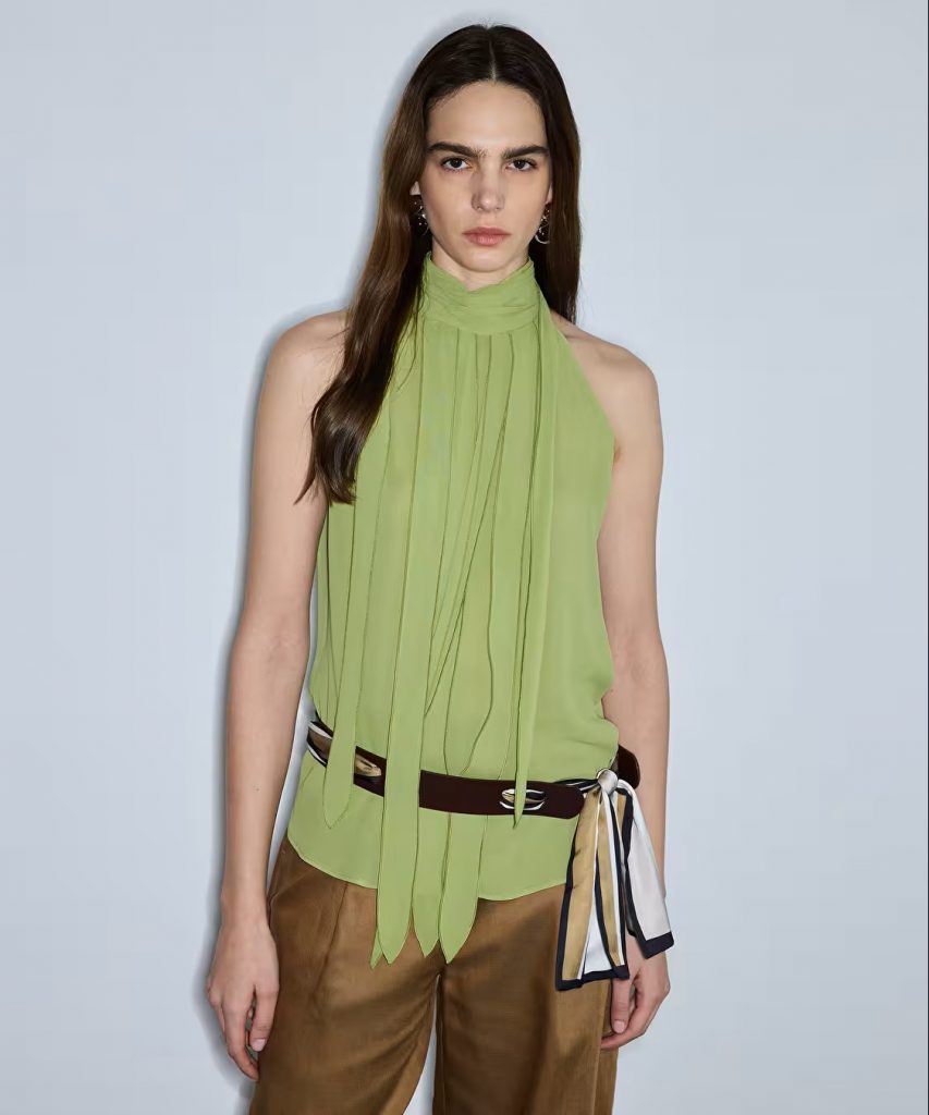 İPEKYOL Kombine Parçalı Şifon Bluz IS1260006166 - YEŞİL