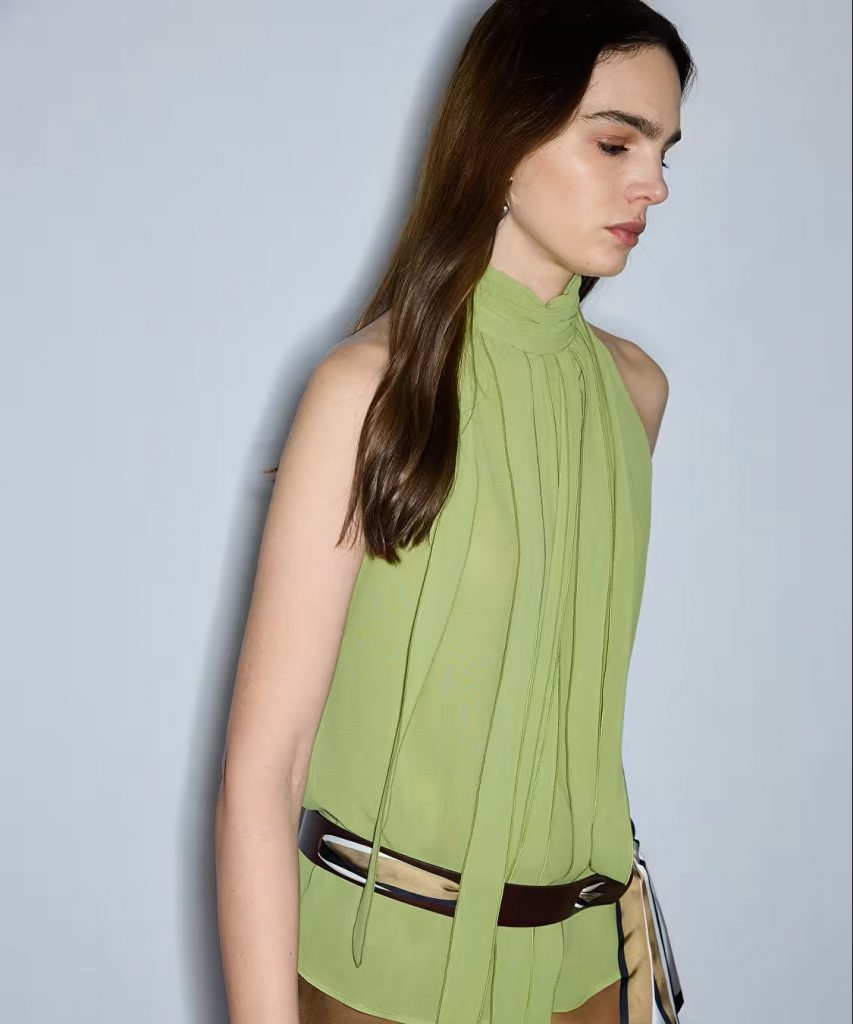 İPEKYOL Kombine Parçalı Şifon Bluz IS1260006166 - YEŞİL