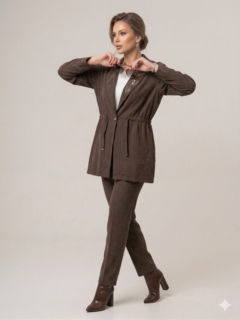 GİLDA Belden Bağlamalı Tunik 40356 - kahve