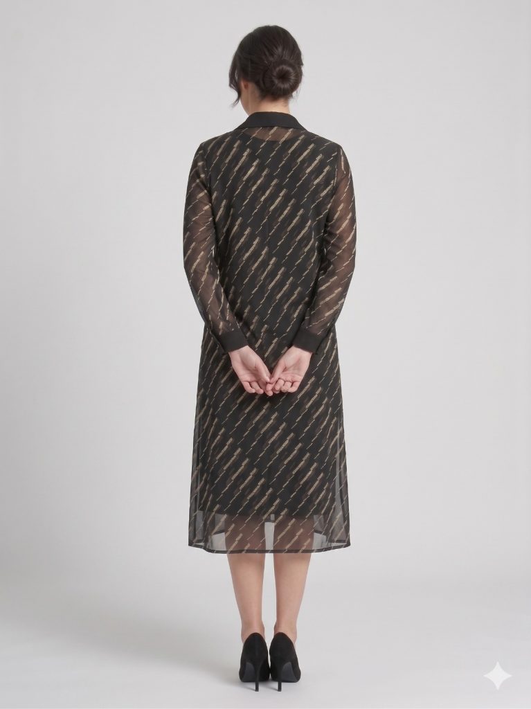 FEMİNA Yaka Aksesuarlı Çizgi Detaylı  2'Lİ TK. 64744 - Siyah