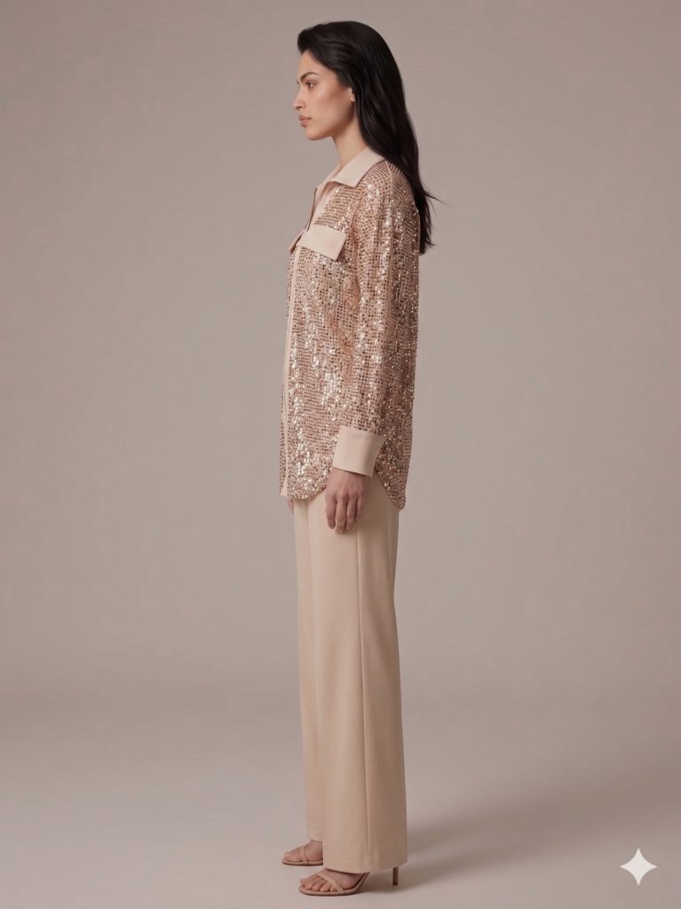 GİLDA Cep Kapaklı Pullu Fileli İç Bluzlu Tunik 40367 - TAŞ