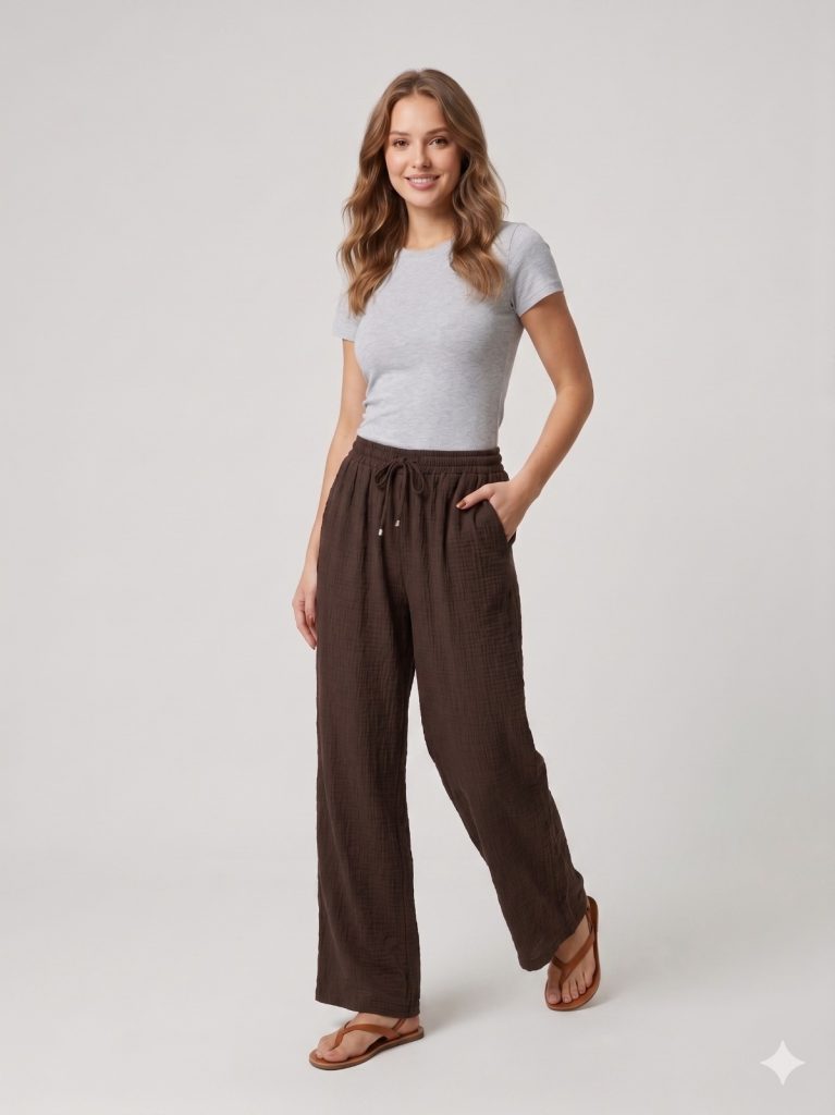 EKOL Rahat Kesim Pantolon 1584 - kakao