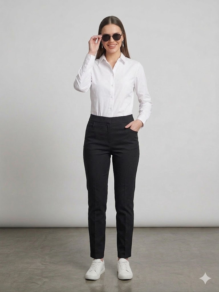 TOLGA SARAÇOĞLU Düz Kesim Pantolon  30215 - Siyah