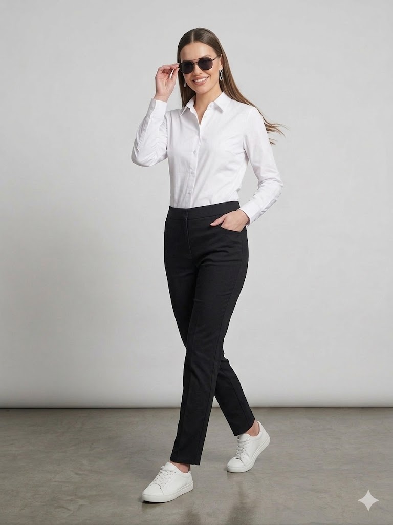 TOLGA SARAÇOĞLU Düz Kesim Pantolon  30215 - Siyah