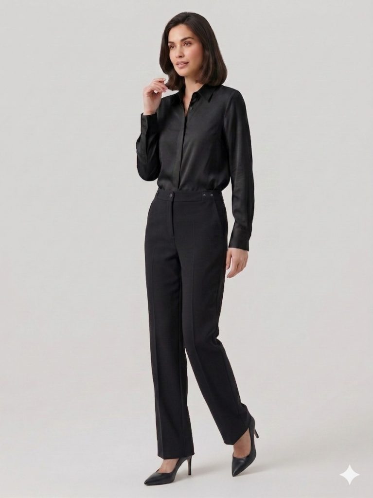 MODAİLGİ Düz Kesim Pantolon 40154 - Siyah