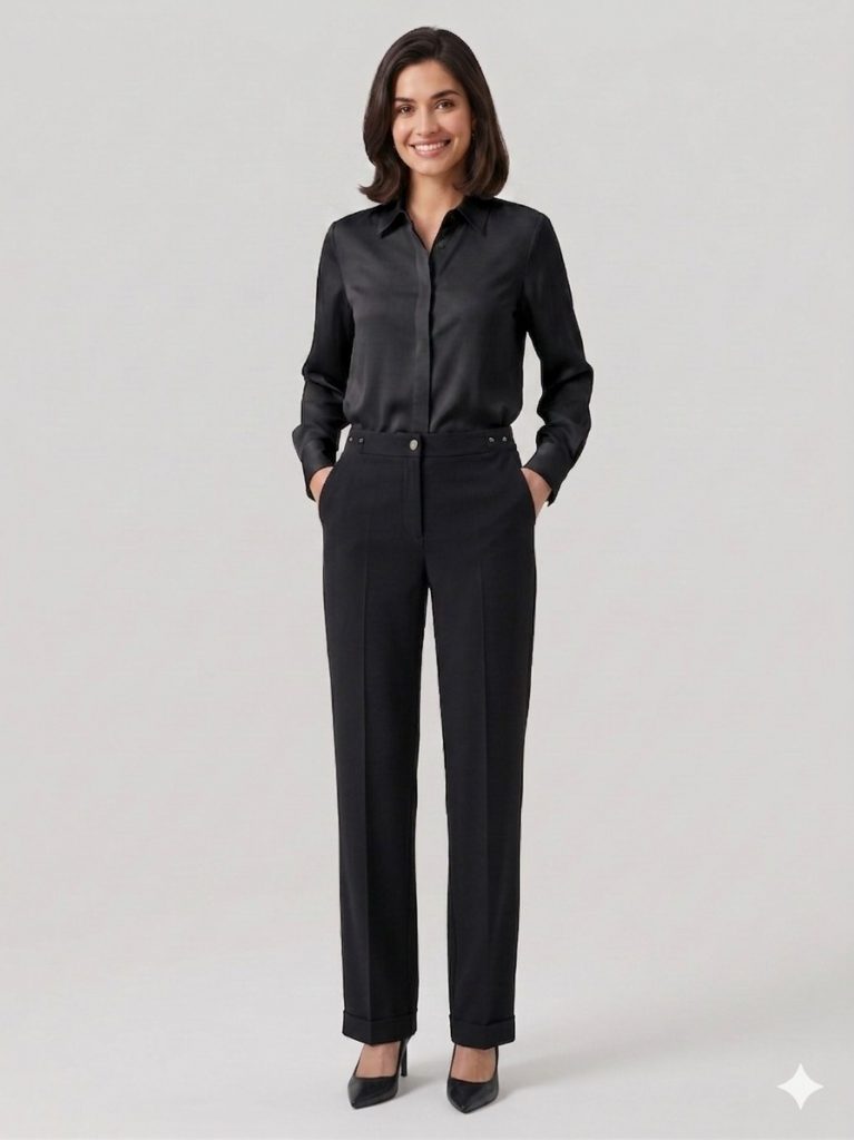 MODAİLGİ Düz Kesim Pantolon 40154 - Siyah