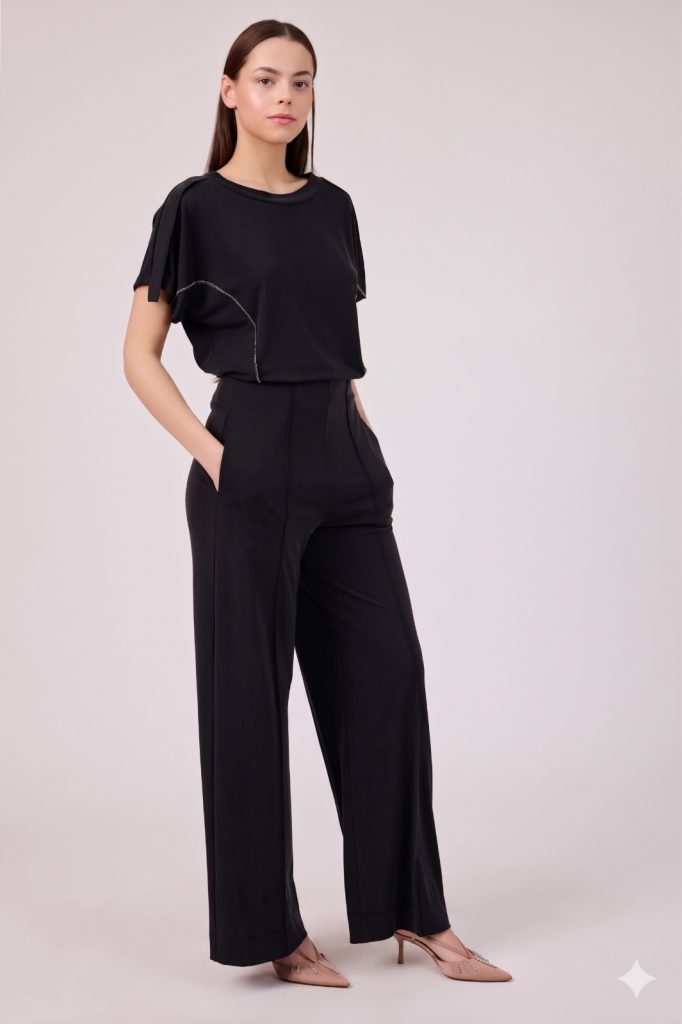 FEVER Beli Lastkili Rahat Kesim Pantolon 12037 - Siyah