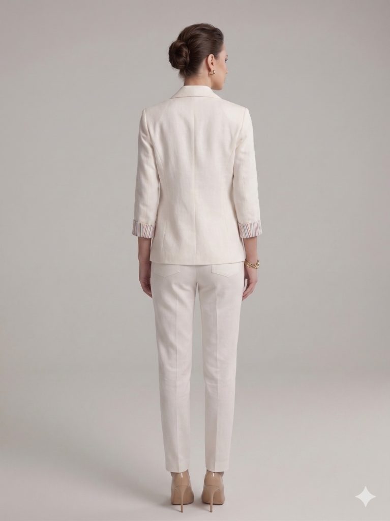 BABİLON Yarım Kol Cep Detaylı Ceket 7728 - Beyaz