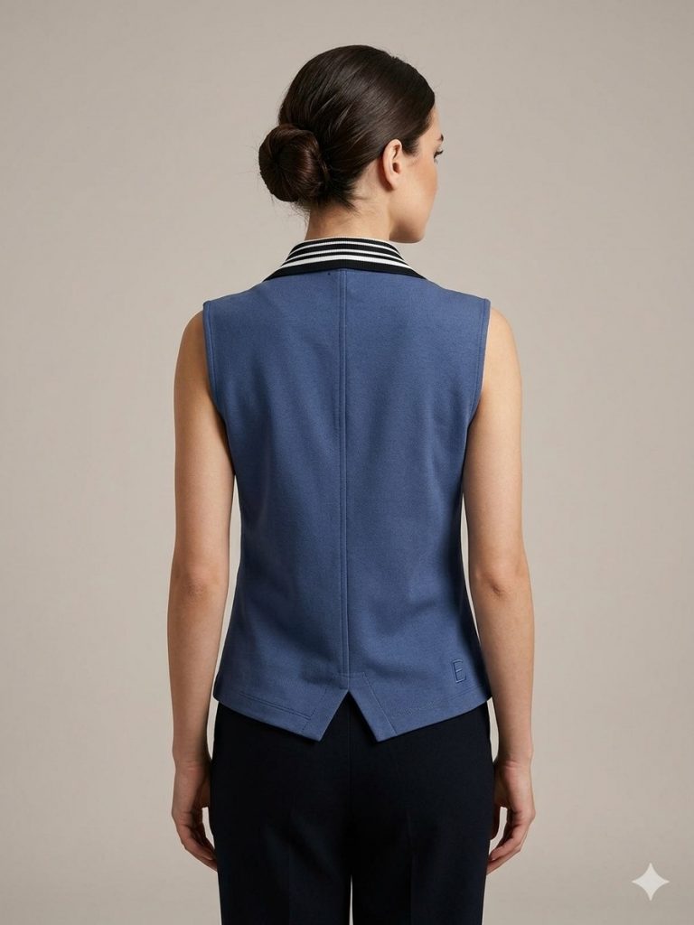 YSATİS Gömlek Yaka Yelek 1200113 - İNDİGO