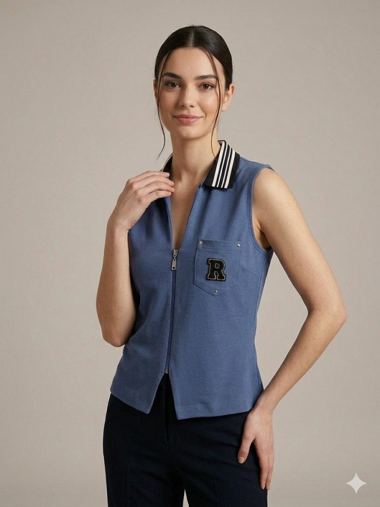 YSATİS Gömlek Yaka Yelek 1200113 - İNDİGO