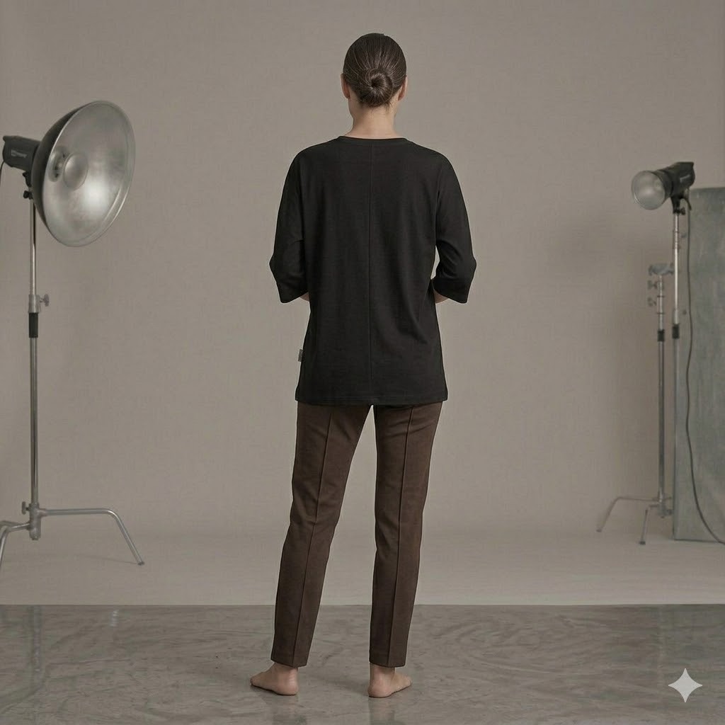 TOLGA SARAÇOĞLU Desenli Rahat Kesim Bluz 11057 - Siyah