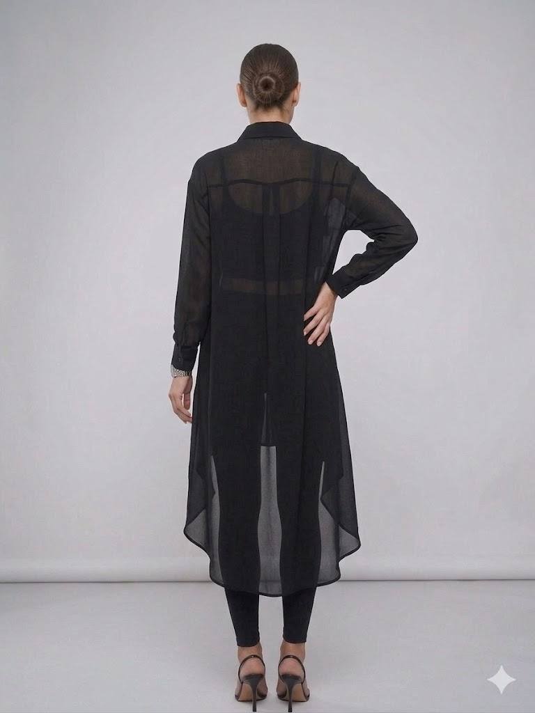 ALBA CHEEYA Göğüs Dekolteli Kapak Cepli Gömlek 6601