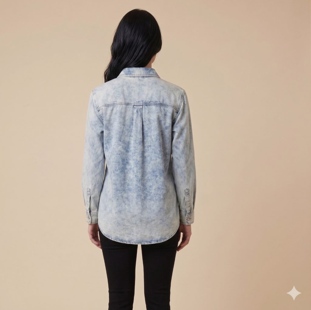 ALBA D'SHE Taş İşlemeli Gömlek 99102 - MAVİ