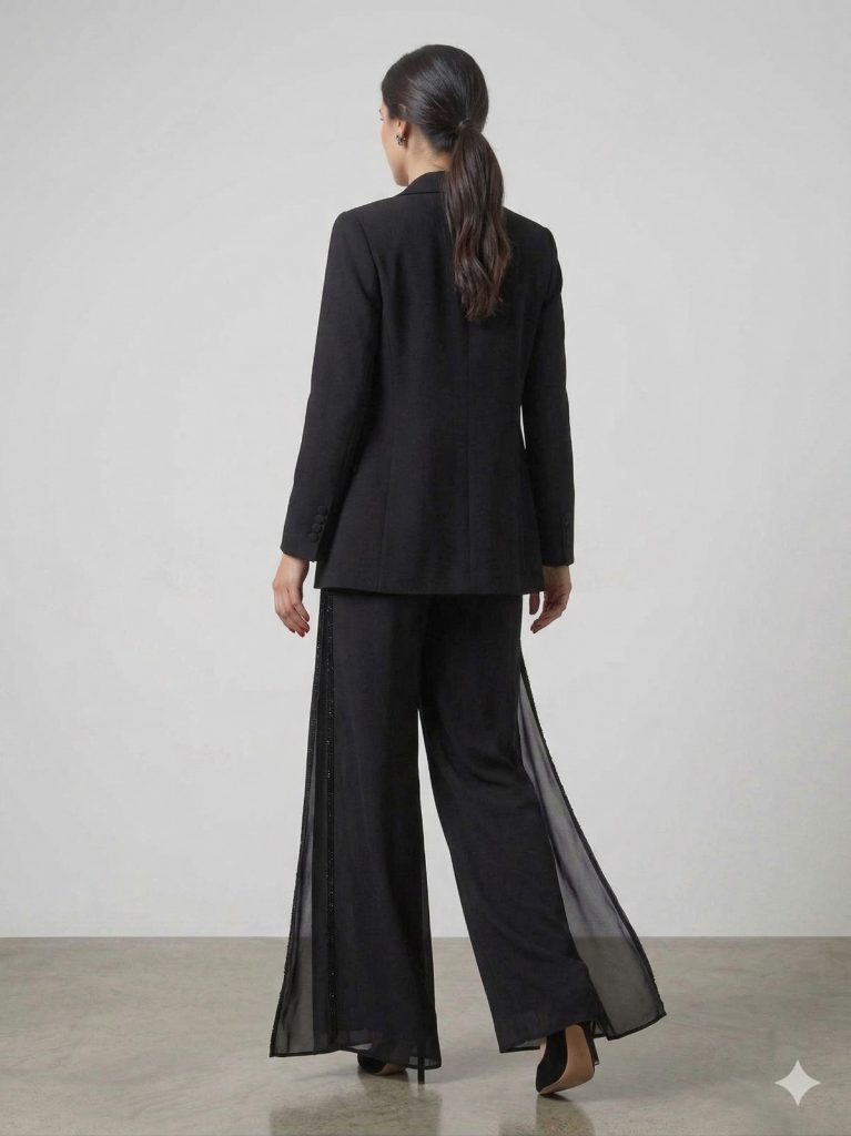 ALBA DALİDA Şifon Detaylı Yanları Taşlı Pantolon 51301