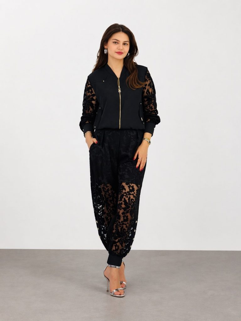 ALBA DSHE Dantel Detaylı 2'Li Takım 5133101 - Siyah