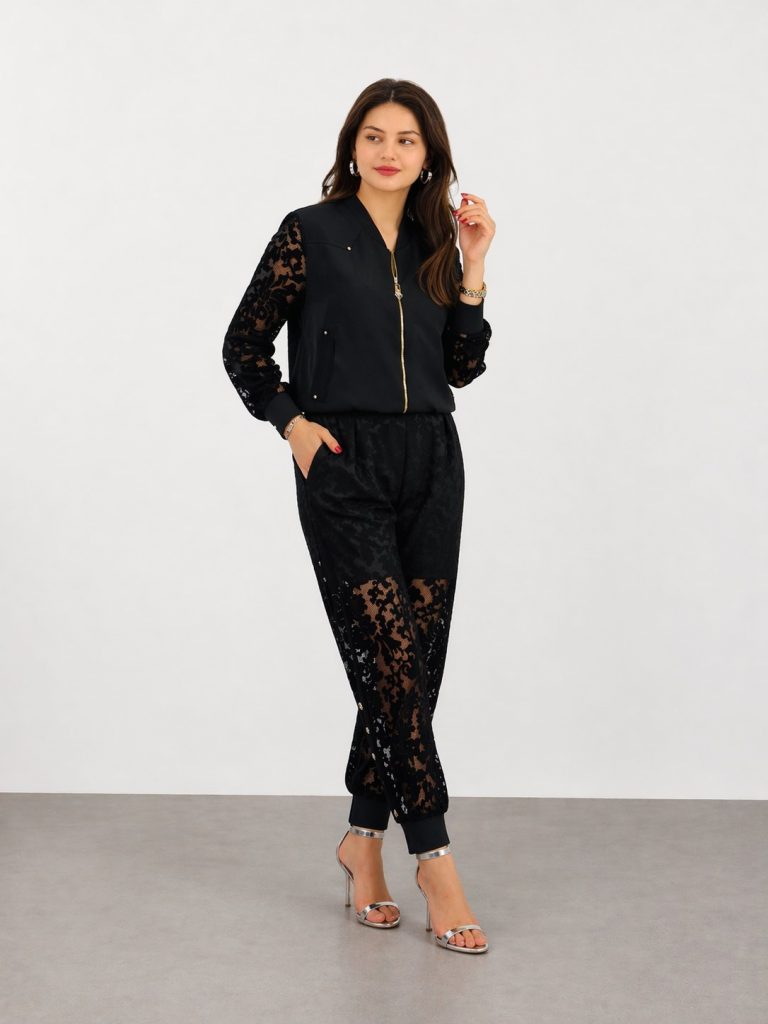 ALBA DSHE Dantel Detaylı 2'Li Takım 5133101 - Siyah