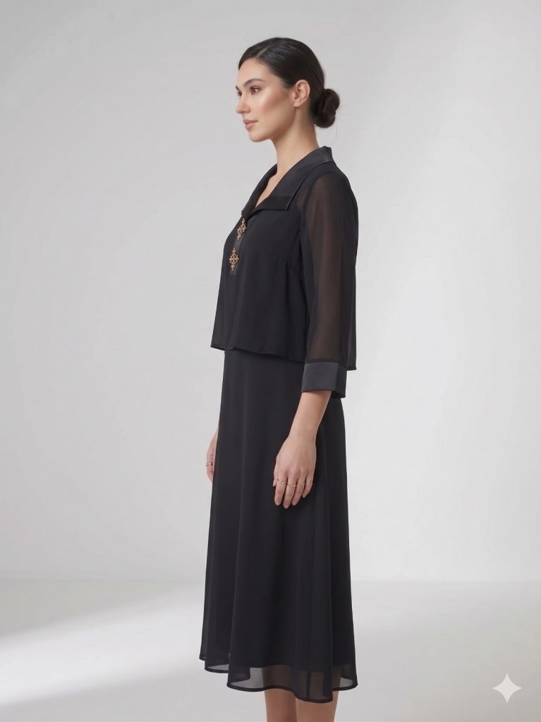 ALBA MARDİ Yaka Aksesuar Detaylı 2 Lİ Elbise 2406