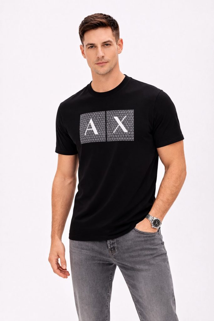 ARMANİ Erkek Sıfır Yaka T-shırt 8NZTCKZ8H4Z - Siyah