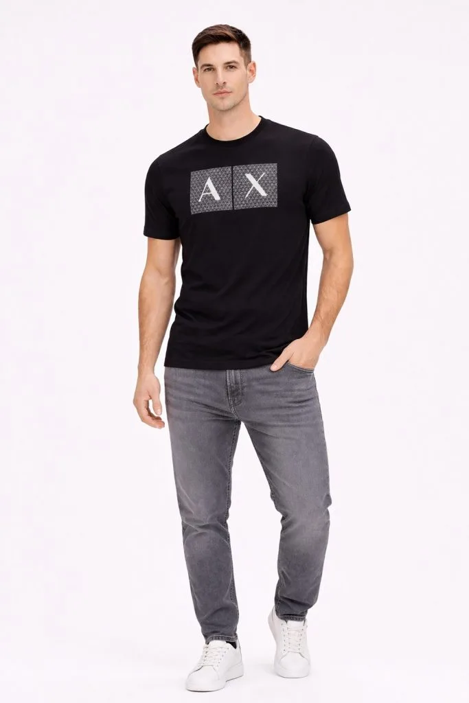 ARMANİ Erkek Sıfır Yaka T-shırt 8NZTCKZ8H4Z - Siyah