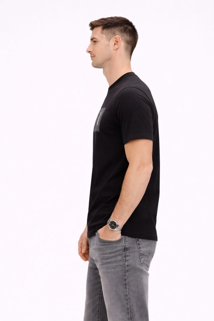 ARMANİ Erkek Sıfır Yaka T-shırt 8NZTCKZ8H4Z - Siyah