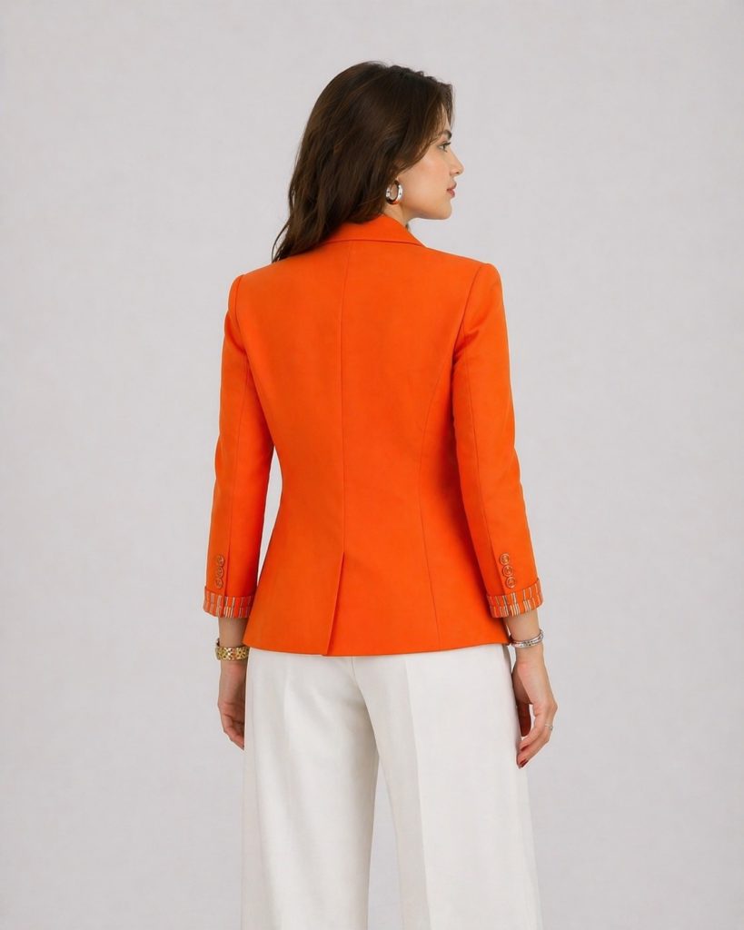 BABİLON Yarım Kol Cep Detaylı Ceket 7728 - oranj