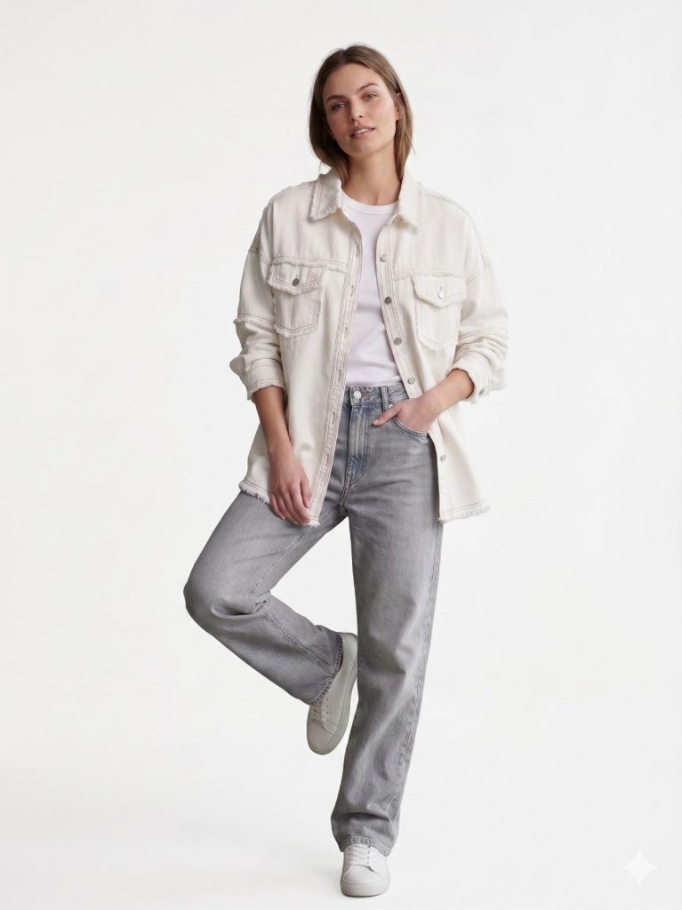 BDK Göğüs Cep Detaylı Ceket 0803 - Beyaz