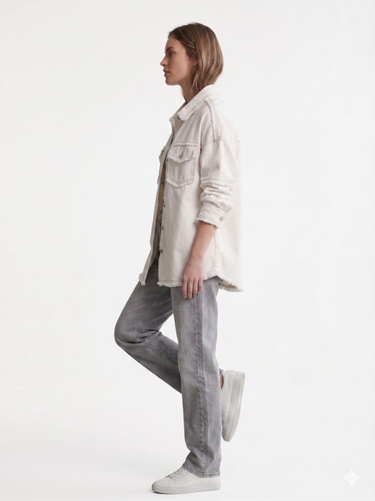 BDK Göğüs Cep Detaylı Ceket 0803 - Beyaz