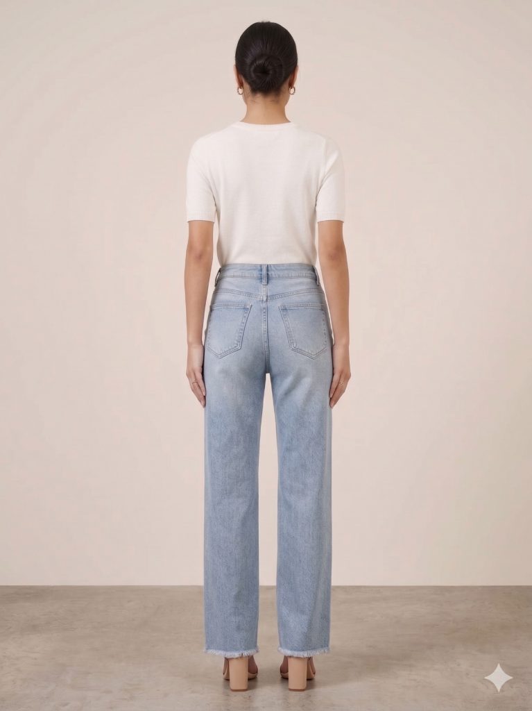 BDK Taş Ve İnci İşlemeli Pantolon 2817 - MAVİ