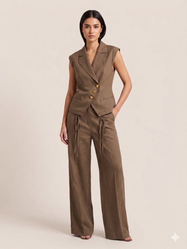 BEETHOVEN CHOCOLATE Özel Tasarım Düğmeli Kruvaze 2Lİ Takım 30692