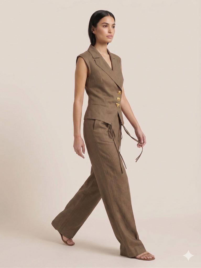 BEETHOVEN CHOCOLATE Özel Tasarım Düğmeli Kruvaze 2Lİ Takım 30692