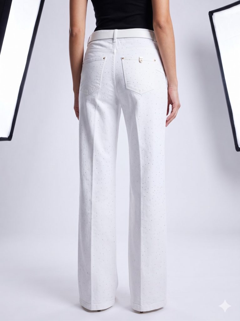 BEETHOVEN Kemer Ve Cep Detaylı Pantolon 758101 - Beyaz