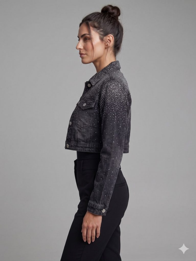 BEROSH Taş İşlemeli Ceket T820 - ANTRASİT