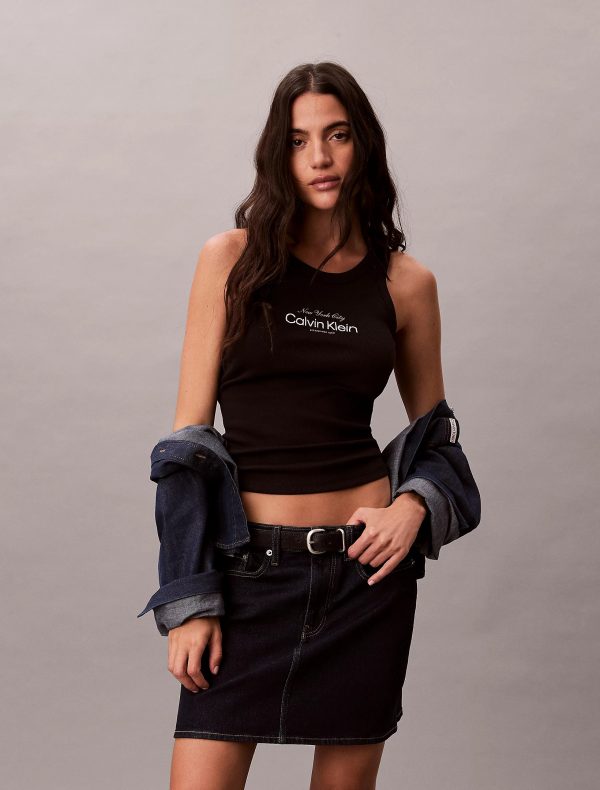 CALVİN KLEİN İnce Fitilli Pamuklu Askılı Bluz LV047F816GUB1