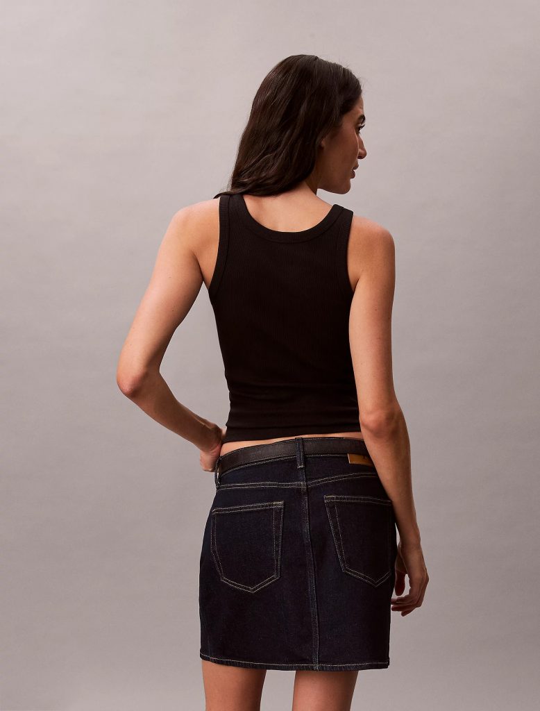 CALVİN KLEİN İnce Fitilli Pamuklu Askılı Bluz LV047F816GUB1 - Siyah