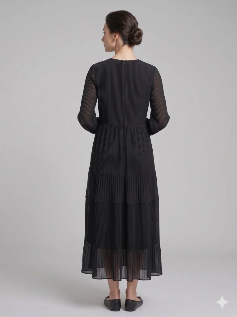 CENTİLMEN DOSSODOSSİ Pileli Elbise 7189 - Siyah