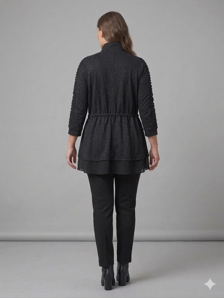 DE WHİTE Fermuar Aksesuarlı Tunik 62626 - Siyah