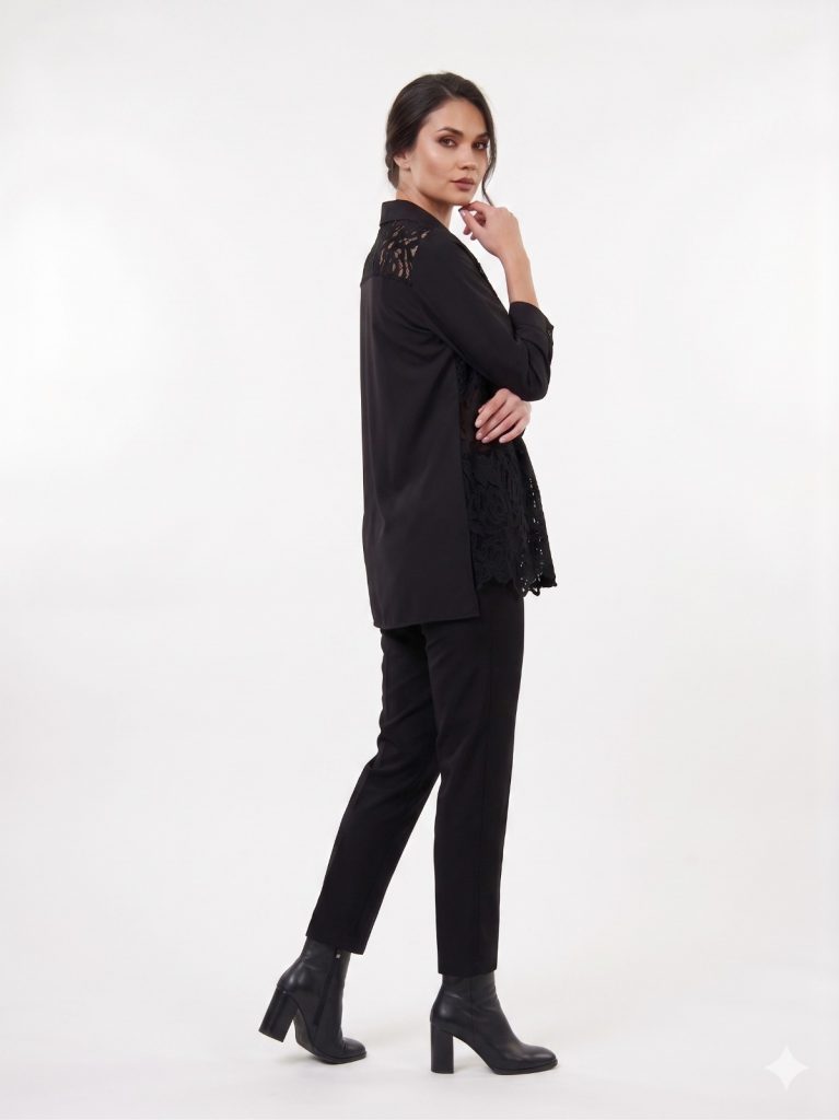 DE WHİTE'S Dantel Detaylı Gömlek 42617