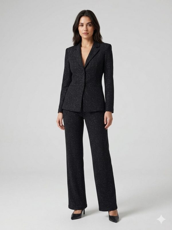 DE WHİTE'S Simli Kumaş Bol Paça Pantolon 22610