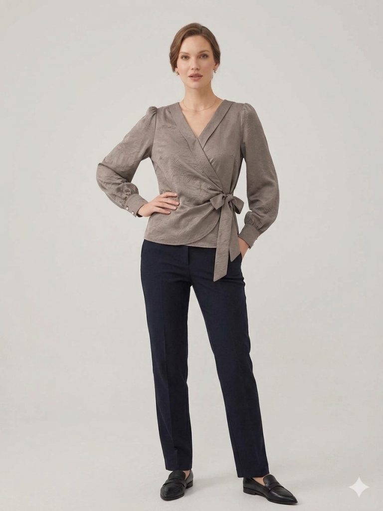 DOSSO DOSSİ Kuşaklı Jakar Bluz 13569