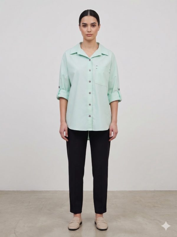 DOSSO DOSSİ ARAS Göğüs Cep Detaylı Düğmeli Bluz 13675