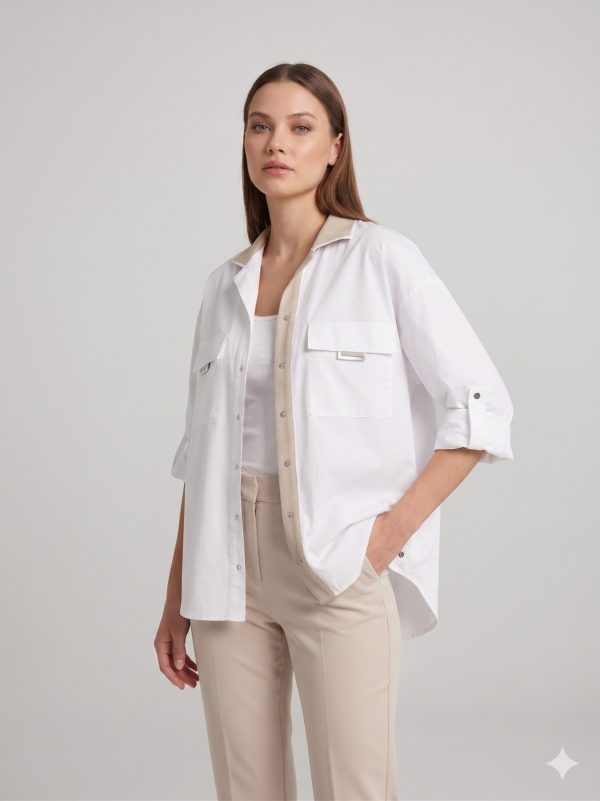 DOSSO DOSSİ ARAS Göğüs Cep Detaylı Bluz 14004