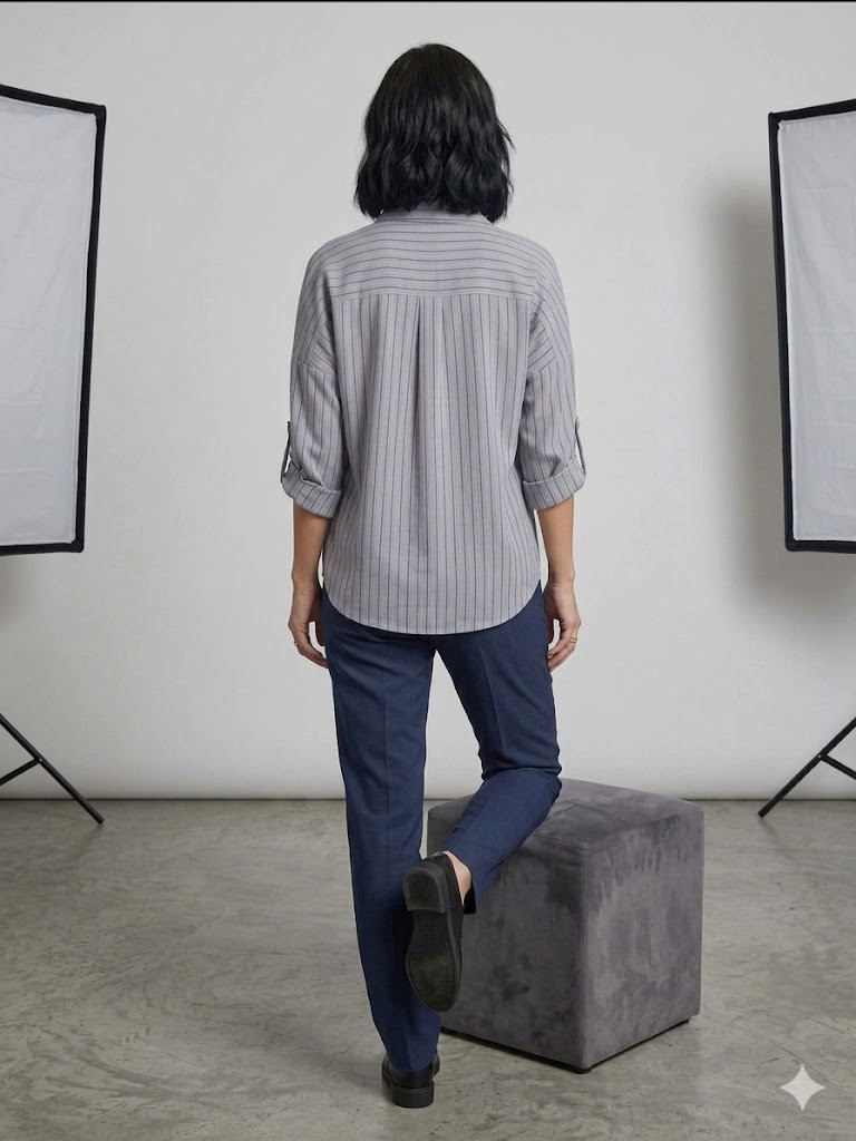 DOSSO DOSSİ Kol Katlamalı Göğüs Cep Detaylı Gömlek 13974