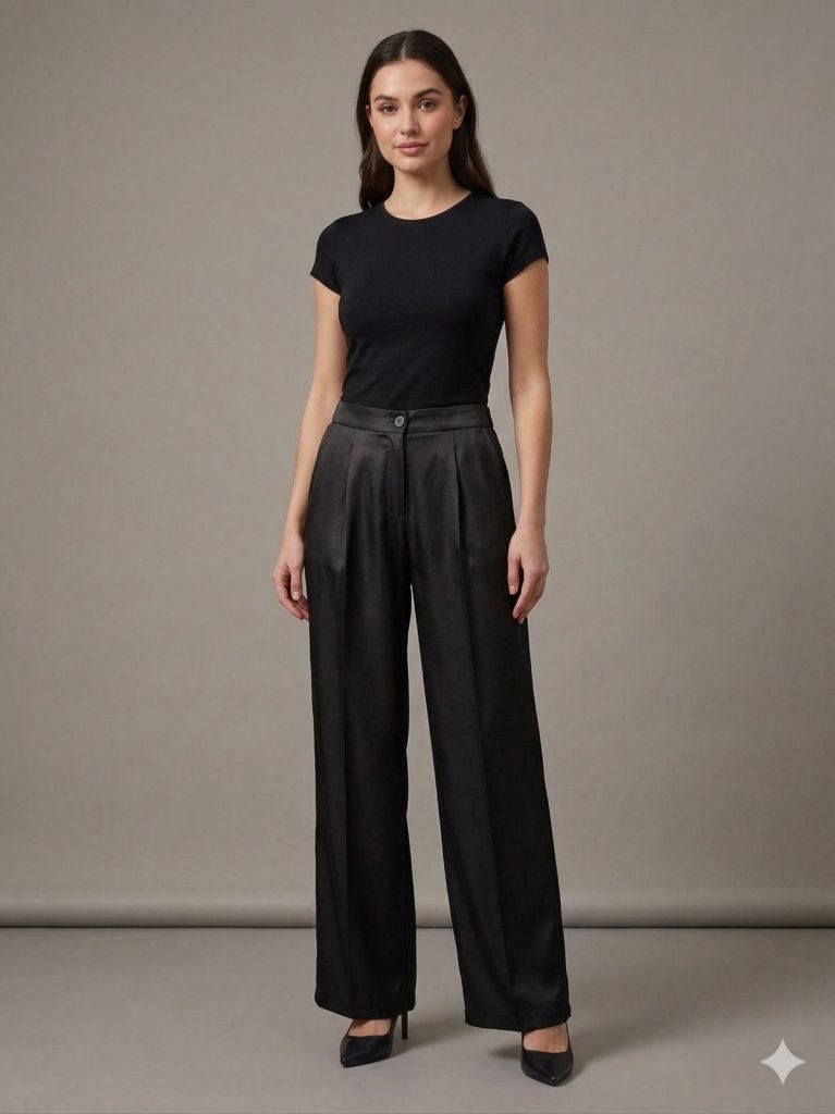 DOSSO DOSSİ FİMORE Saten Pantalon 2830 - Siyah