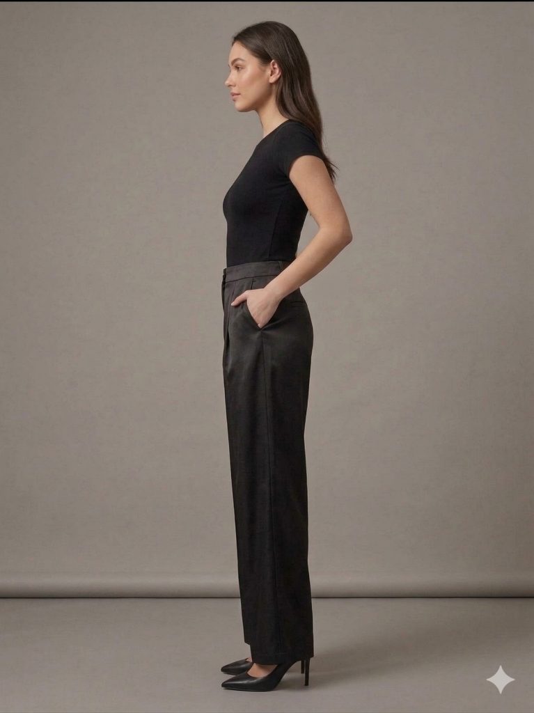 DOSSO DOSSİ FİMORE Saten Pantalon 2830 - Siyah