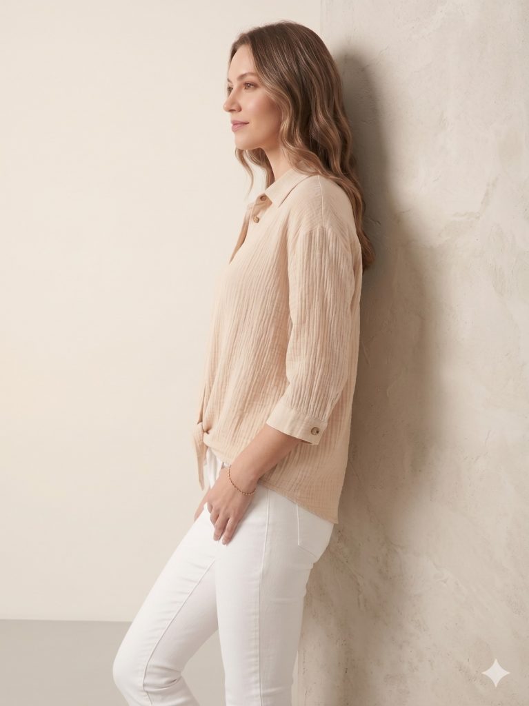 DOSSO DOSSİ SEUL Bel Büzgü Detaylı Bluz 1157 - BEJ