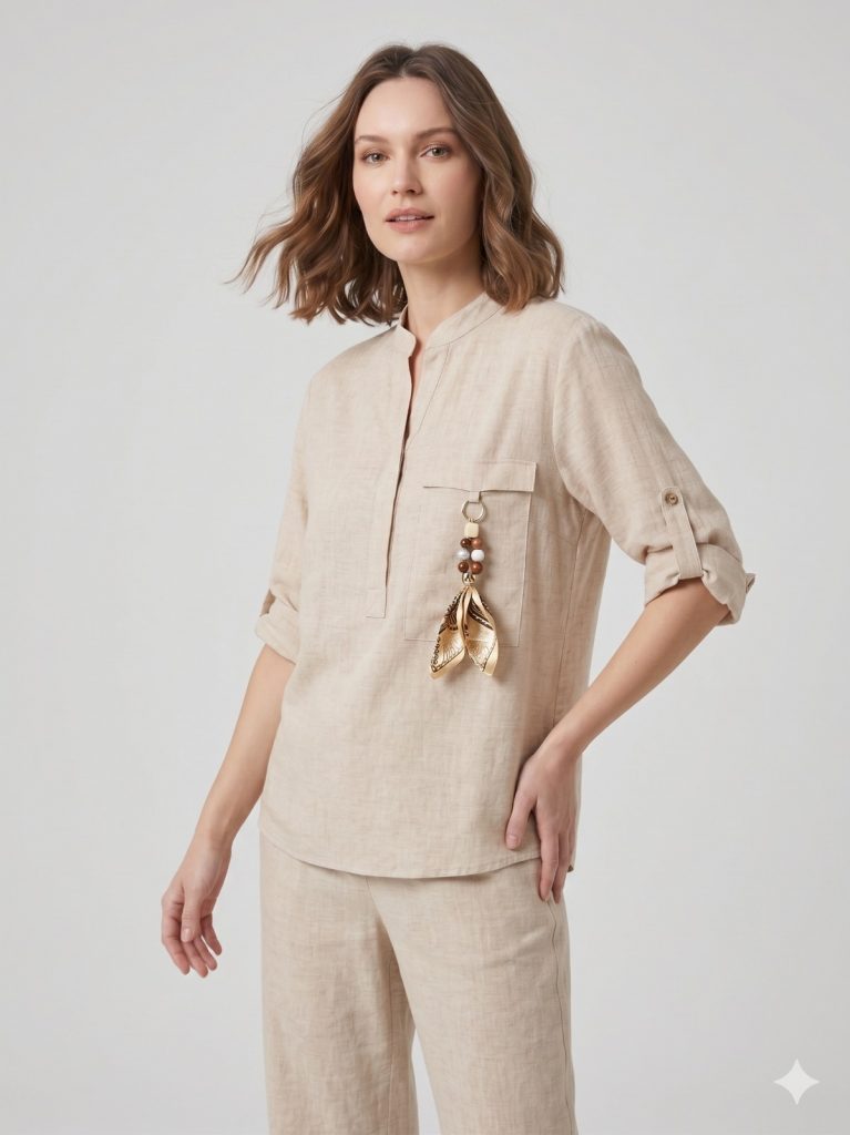 DOSSO DOSSİ SEUL Aksesuar Detaylı Bluz 1183 - BEJ