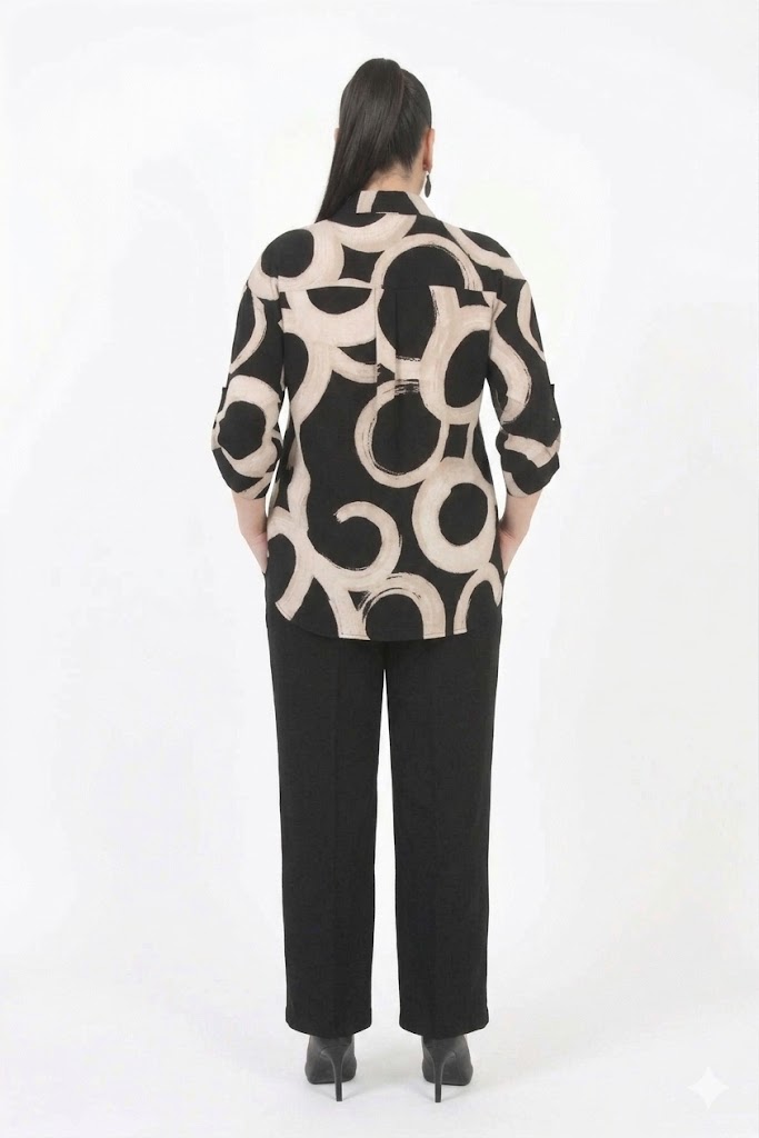 DARKMEN Desenli Gömlek Ve Pantolon Seti 5007 - Siyah