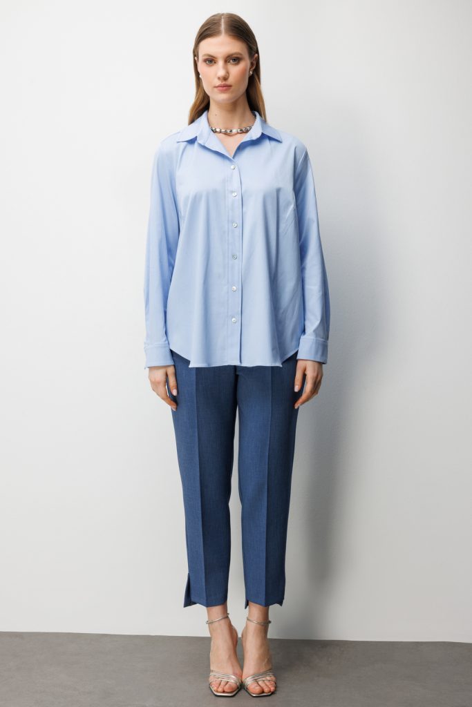 EKOL Polo Yaka Pamuklu Büyük Beden Gömlek 2560