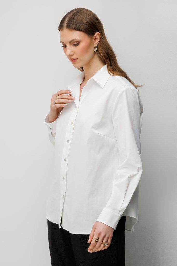 EKOL Polo Yaka Pamuklu Büyük Beden Gömlek 2560 - EKRU