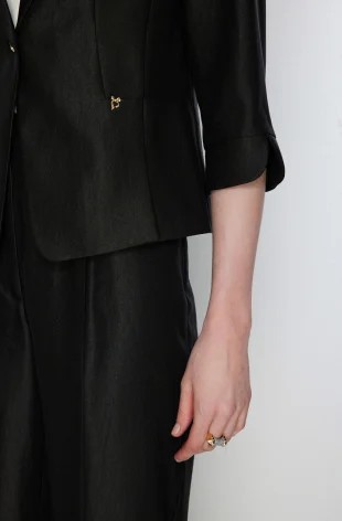 EKOL Truvakar Kol Tek Düğme Ceket 1272 - Siyah